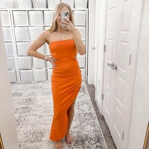 ELLIATT Strapless Cutout Maxi Dress